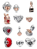 925 Silver Heart Charm Pendant for Bracelets DIY Jewelry Gift