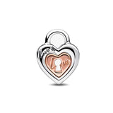 925 Silver Heart Charm Pendant for Bracelets DIY Jewelry Gift