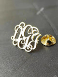 Personalized Letter Collar Pin Brooch Stainless Steel Initial Pendant Lapel Pins