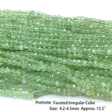 Prehnite Faceted Round Rondelle Edge Beads for Jewelry Making
