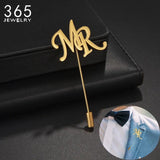 Initials Lapel Brooch Letters Lapel Pin Personalized Pin Gift For Men Wedding