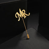 Initials Lapel Brooch Letters Lapel Pin Personalized Pin Gift For Men Wedding
