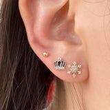Crystal Butterfly Flower Fish Stud Earrings Set