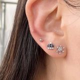 Crystal Butterfly Flower Fish Stud Earrings Set