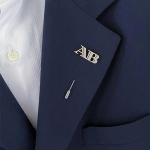 Custom Initials Suit Pins Stainless Steel Brooches for Formal Occasions