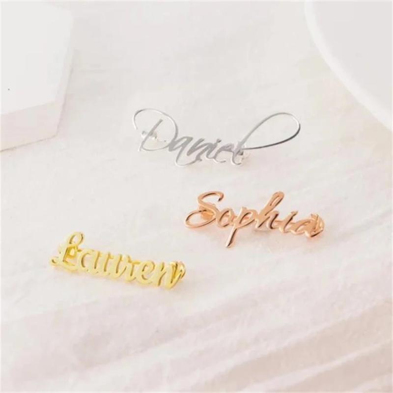 Custom Stainless Steel Logo Pins Name Brooch