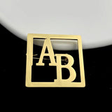 Customizable Initial Letter Brooch Pin - Silver Lapel Pins Stainless Steel Brooc