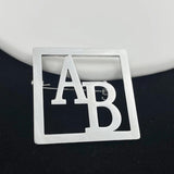 Customizable Initial Letter Brooch Pin - Silver Lapel Pins Stainless Steel Brooc