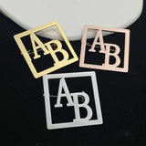Customizable Initial Letter Brooch Pin - Silver Lapel Pins Stainless Steel Brooc