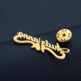 Name Brooches Stainless Steel Letter Heart Shape Pin Badges