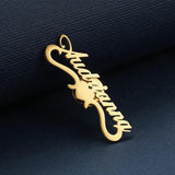 Name Brooches Stainless Steel Letter Heart Shape Pin Badges