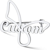 Personalized Name Font Logo Stainless Steel Nameplate Brooch