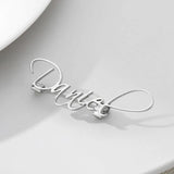 Personalized Name Font Logo Stainless Steel Nameplate Brooch