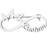 Personalized Name Font Logo Stainless Steel Nameplate Brooch