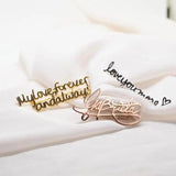 Name Brooch Pin Personality Stainless Steel Chain Nameplate Badges For Men