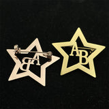 Personalized 2 Letter Lapel Pin Brooches Stainless Steel Jewelry