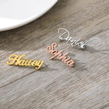 Personalized Stainless Steel Name Brooch, Wedding Jewellery Gift
