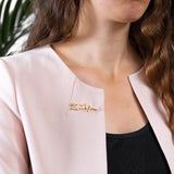 Personalized Stainless Steel Name Brooch, Wedding Jewellery Gift