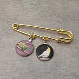 Photo Brooch Parrot Charm DIY Pin Photo Frame Pet Memorial Gift