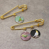 Photo Brooch Parrot Charm DIY Pin Photo Frame Pet Memorial Gift