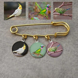 Photo Brooch Parrot Charm DIY Pin Photo Frame Pet Memorial Gift
