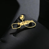 Uzone Charm Stethoscope Brooches Stainless Steel Heart Name Brooch Pins