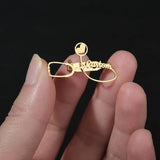 Uzone Charm Stethoscope Brooches Stainless Steel Heart Name Brooch Pins