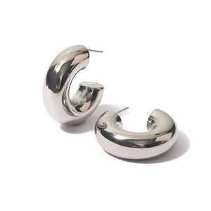 Youthway Stainless Steel C-shaped Earrings Retro Charm Metal Jewelry