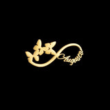 Personalized Infinity Butterfly Letter Brooch