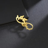 Personalized Infinity Butterfly Letter Brooch