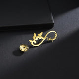 Personalized Infinity Butterfly Letter Brooch