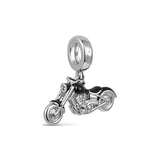 Silver 925 Motorcycle Car Sparkling Bicycle Charm Bead Bracelet DIY Gift