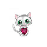 925 Silver Sea Shell Cat Pendant for Bracelet Charms