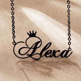 Crown Choker Personalized Name Necklace for Men Women