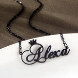 Crown Choker Personalized Name Necklace for Men Women