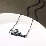 Crown Choker Personalized Name Necklace for Men Women
