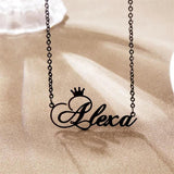Crown Choker Personalized Name Necklace for Men Women