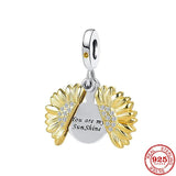 European 925 Silver Sunshine Diy Bead Pendant Charm Bracelet Necklace
