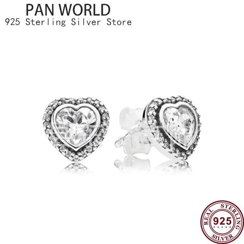 925 Silver Round Zircon Pan Earrings for DIY Wedding Jewelry