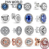 925 Silver Round Zircon Pan Earrings for DIY Wedding Jewelry