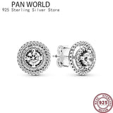 925 Silver Round Zircon Pan Earrings for DIY Wedding Jewelry