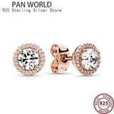 925 Silver Round Zircon Pan Earrings for DIY Wedding Jewelry