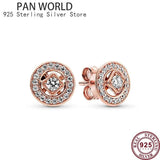 925 Silver Round Zircon Pan Earrings for DIY Wedding Jewelry