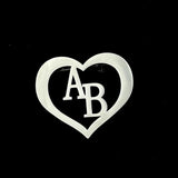 Customizable Heart Brooch Pin Initial Letter Badge Jewelry