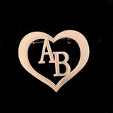 Customizable Heart Brooch Pin Initial Letter Badge Jewelry