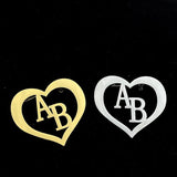 Customizable Heart Brooch Pin Initial Letter Badge Jewelry