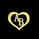 Customizable Heart Brooch Pin Initial Letter Badge Jewelry