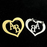 Customizable Heart Brooch Pin Initial Letter Badge Jewelry