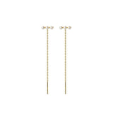 925 Silver Freshwater Pearl Tassel Stud Earrings Wedding Gift