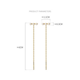 925 Silver Freshwater Pearl Tassel Stud Earrings Wedding Gift